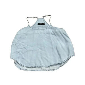 MinkPink Women's Blue Denim Halter Camisole Tank Top Size M